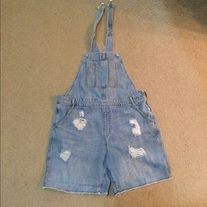 Gap Distressed Shorts Overalls